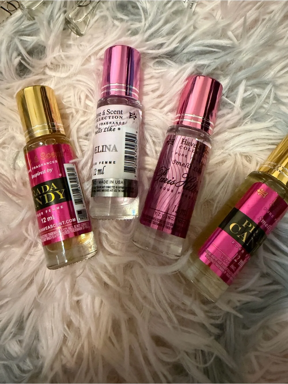 Prada, delina, Paris Hilton Roll on pure fragrance oils 12 ml each